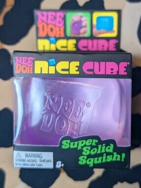NeeDoh Nice Cube Purple Super Solid Squish Viral Stress Toy NEW